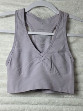 0602 Free People Seamless V-Neck Sports Bra - Lavender